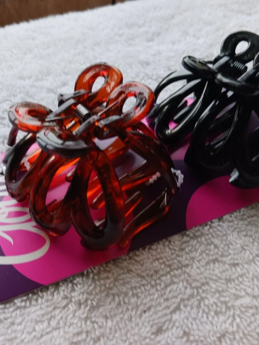2 Goody Octopus Spider Slideproof Claw Clips Hair Jaw Plastic Lily Black Brown